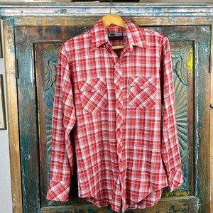 Vintage VIP plaid button up shirt